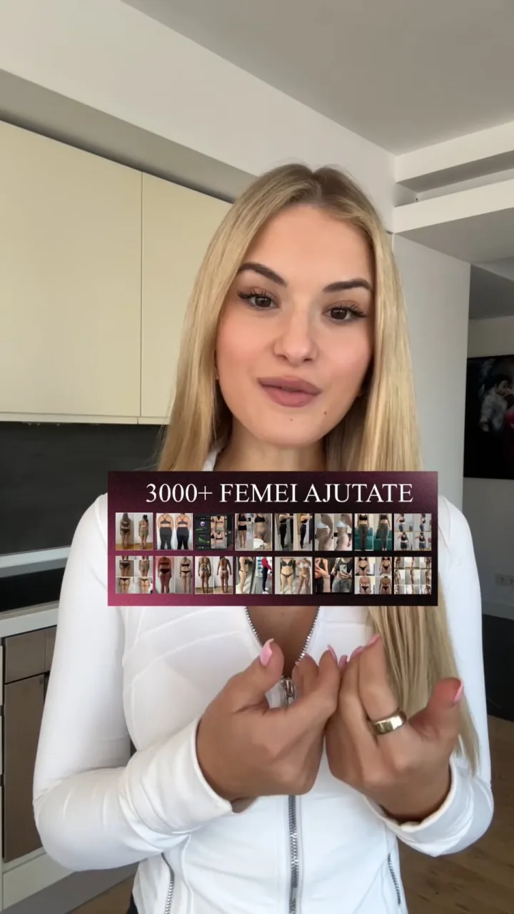 Olivia Niță ținând un colaj cu 3.000+ femei ajutate